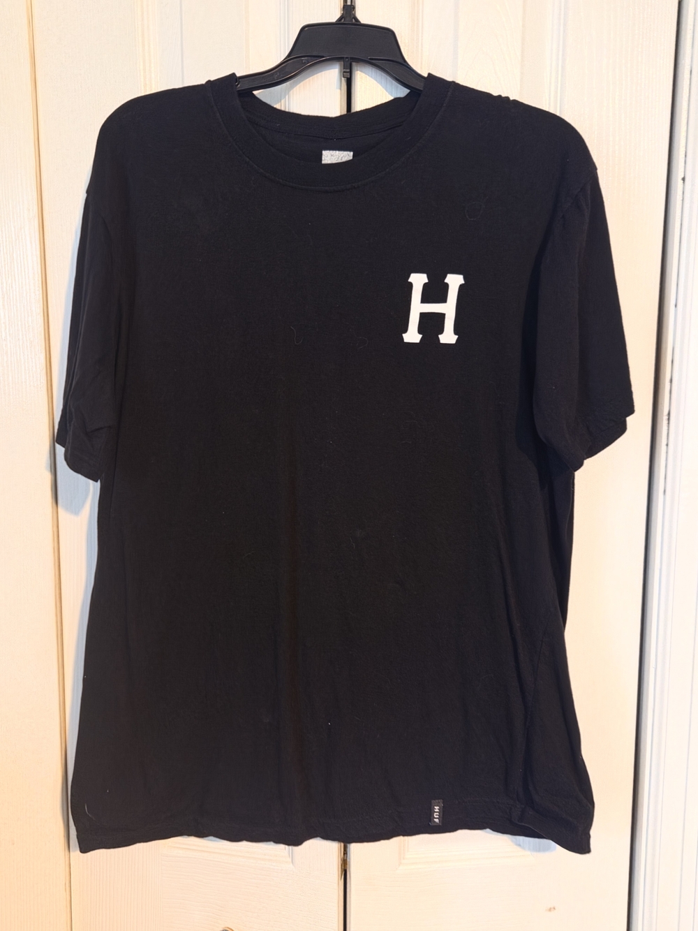 HUF x Thrasher Shirt Mens Size Large Black Short Sleeve Skate Graphic Tee